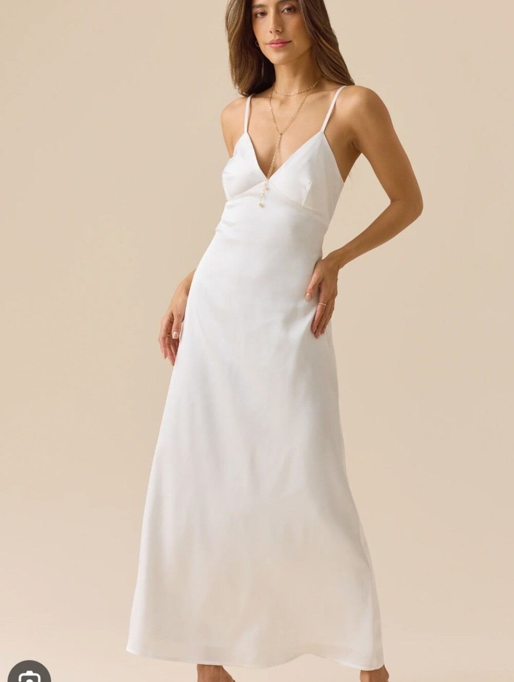 Altar'd State Dress NWT Size L White Satin Maxi Ties Zipper Lined Coquette